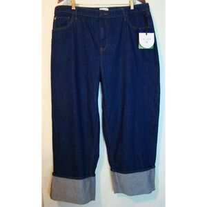 NEW TARGET X KATE SPADE High Rise Straight Leg Wide Cuff Jeans Size 17   D122